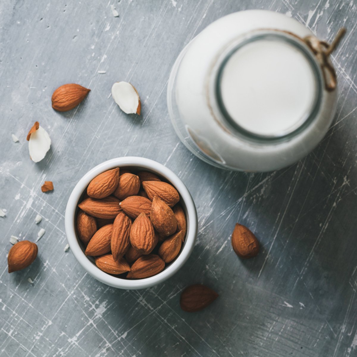 almond milk shutterstock 750296299