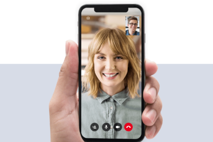 Professional on phone video call