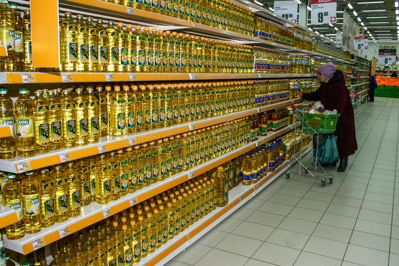 bottle cooking oil supermarket kyiv ukraine january oill 49820483