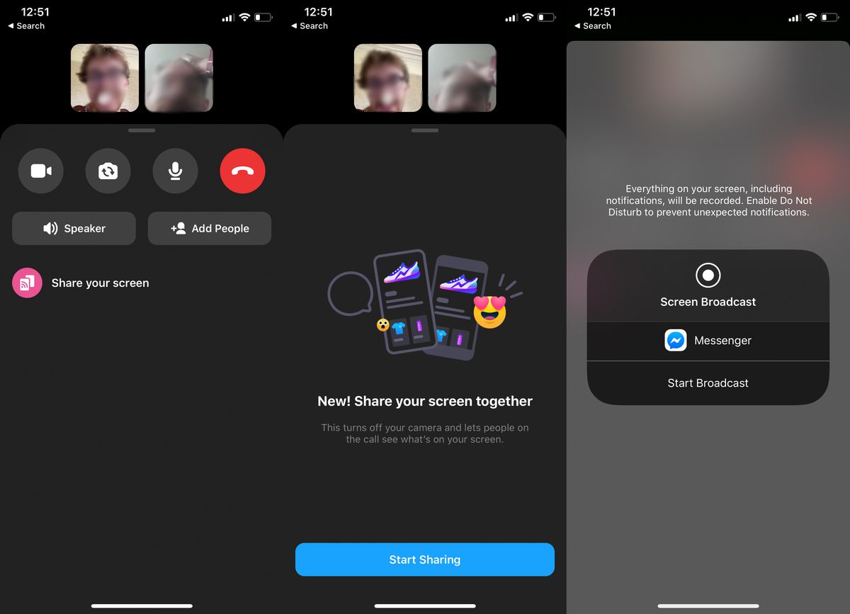 facebook messenger screen sharing