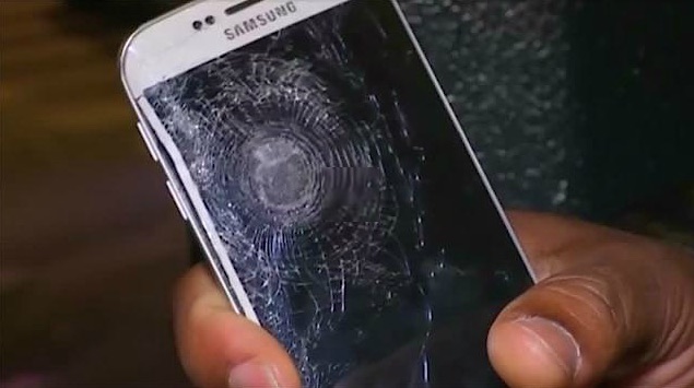 Samsung phone took bullet ReutersVideo permission