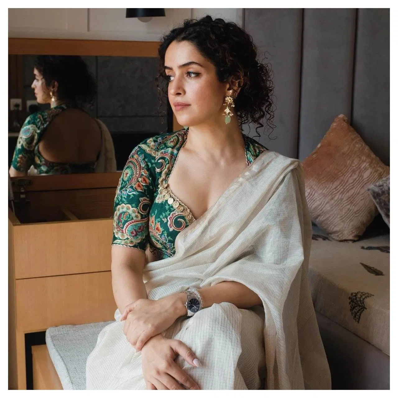 sanya malhotra saree look