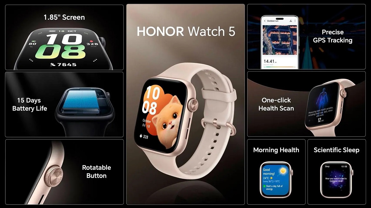 15 દિવસની બેટરી લાઇફ, 1.85 ઇંચની AMOLED ડિસ્પ્લે સાથે Honor Watch 5 લોન્ચ, જાણો બધું.