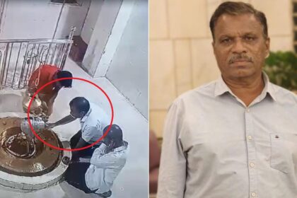 valsad man heart attack died during performing puja in temple cctv video viral