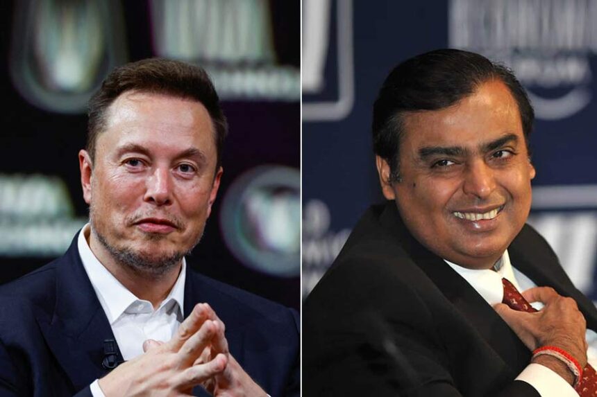 why is mukesh ambani upset with elon musk starlink ewr