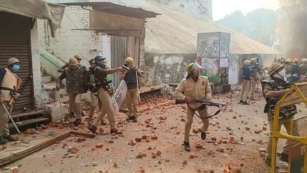 police post is being built from bricks and stones used in sambhal violence riots took place on 24 november last year